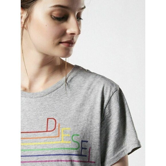 Diesel Gray T Sully Long Short Sleeve T Shirt XS - Picture 1 of 9